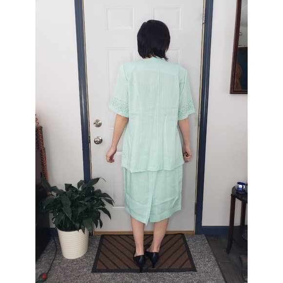 Vintage 90s Seafoam Green Skirt Set - Picture 3 of 4